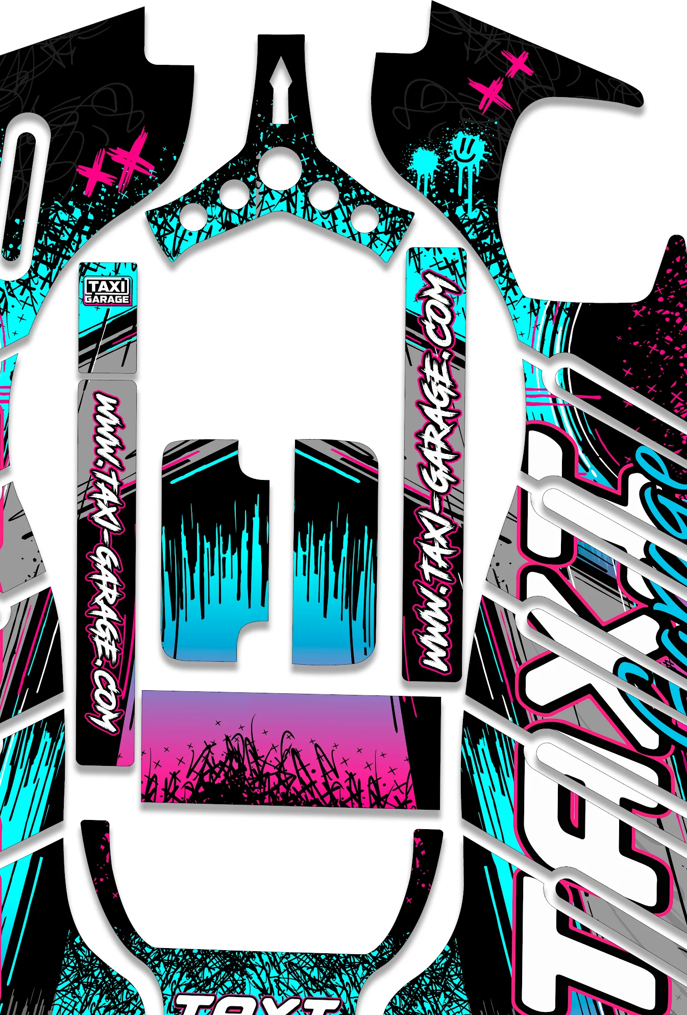 'Miami Vice' RipSkinz Standard Crazy Cart Livery Kit - Image 4