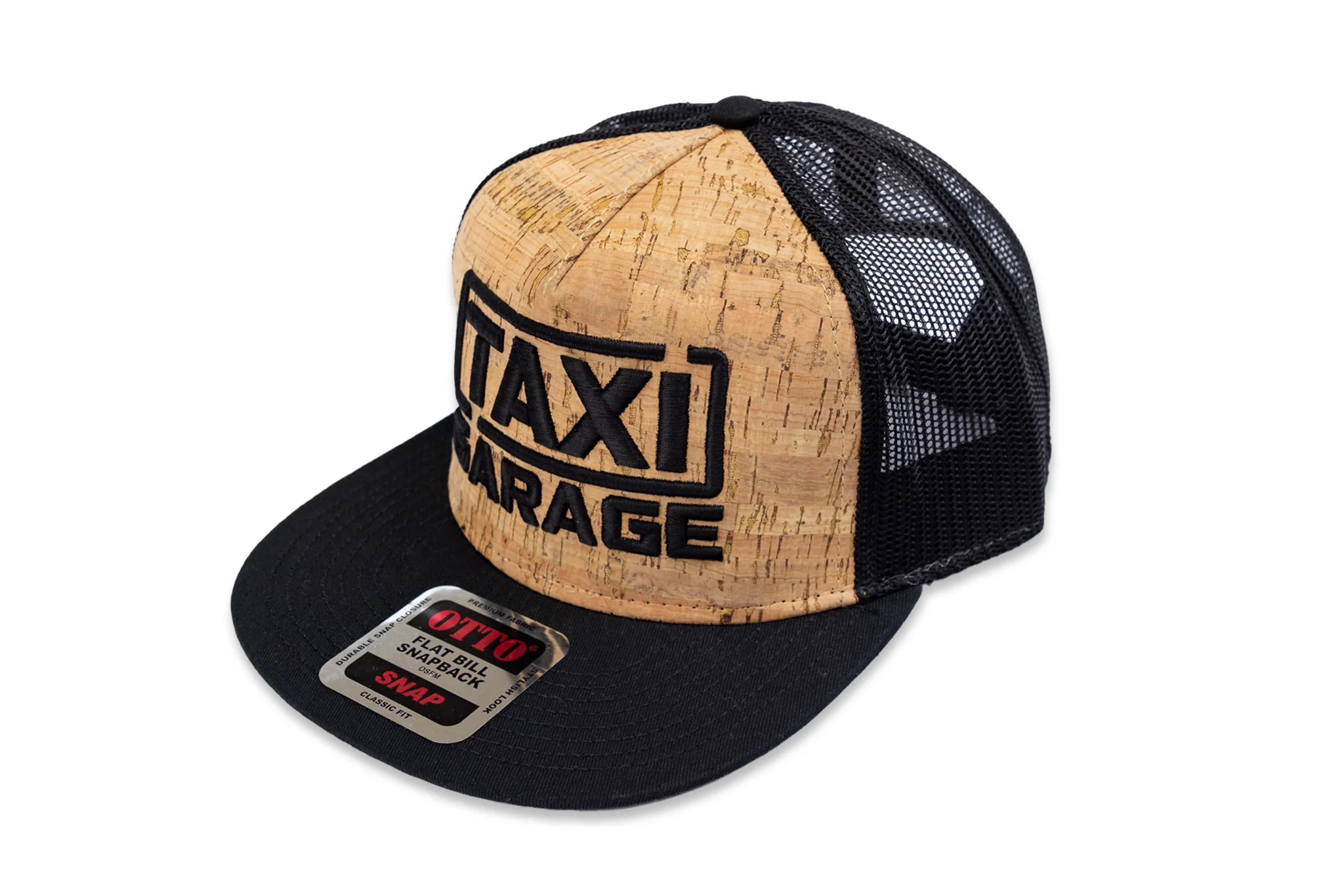 TAXI GARAGE Black Cork Snap Back Hat