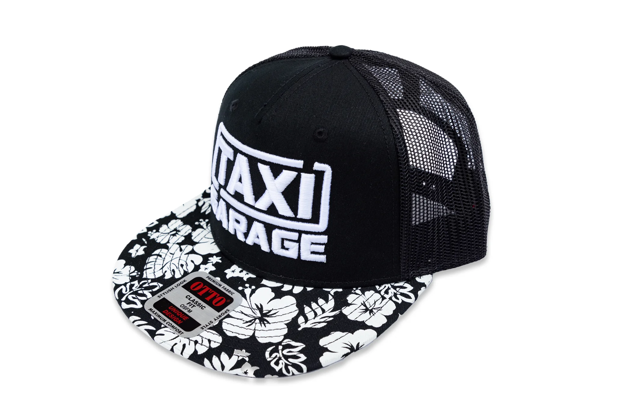 TAXI GARAGE Floral Brim Snap Back Hat - Image 2